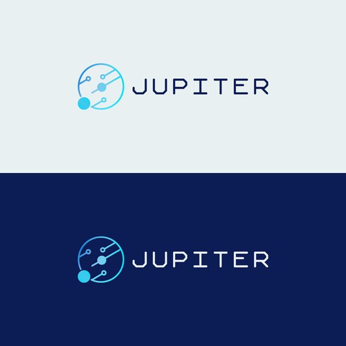 "Jupiter" logo concept for a digital bank targeted at tech-savvy millenials