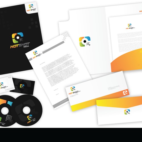 Hotshot Media (Online Media Company): Logo, Biz Card, Letterhead