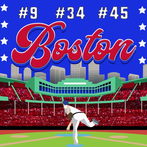 Boston Red Sox Theme Postcard