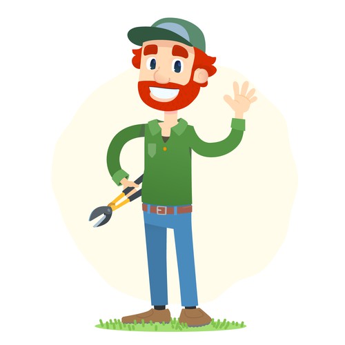 Concept mascot, gardener