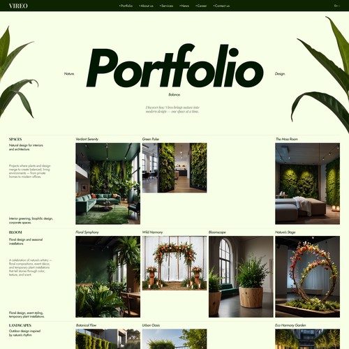 Vireo/Corporate website design ( Portfolio page)