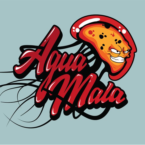 Boat Logo — Cartoon Jellyfish Mascot