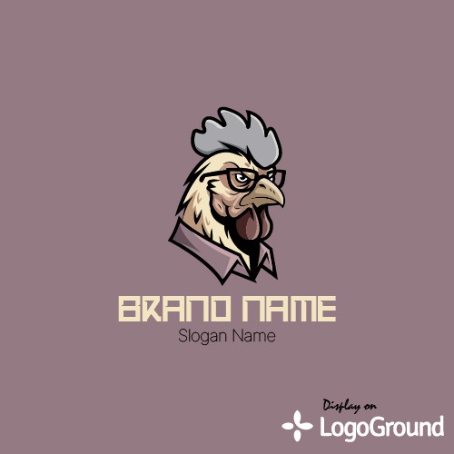 Professor Rooster Mascot Logo
