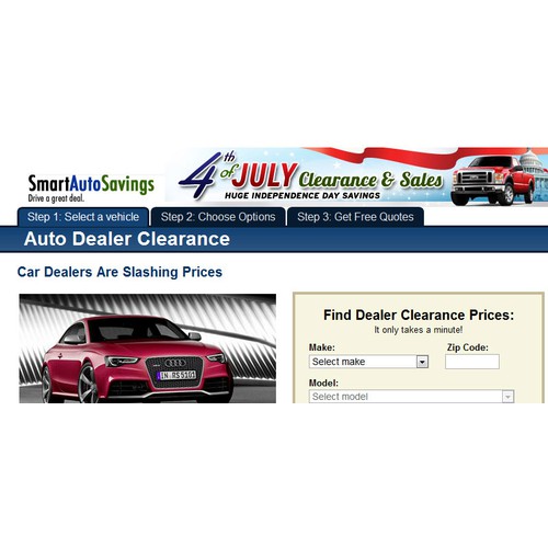 Design a banner ad for a cool Automotive Website