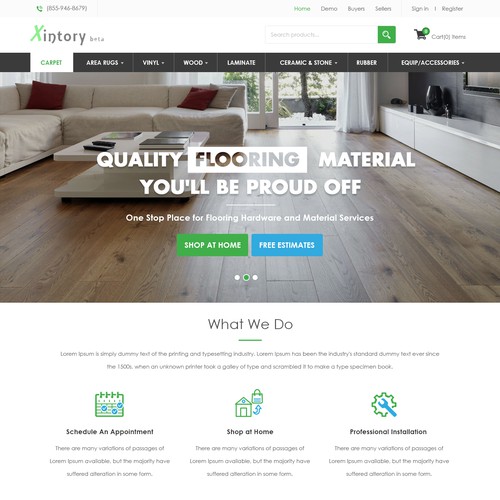 B2B E commerce website for wooden Flooring 