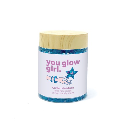 Glitter mask label