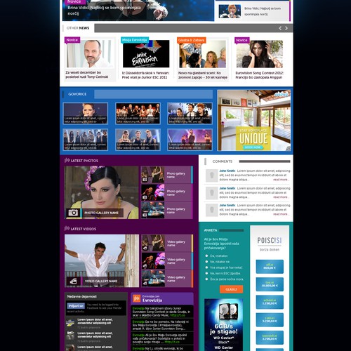 playful website design for music entertainment news site