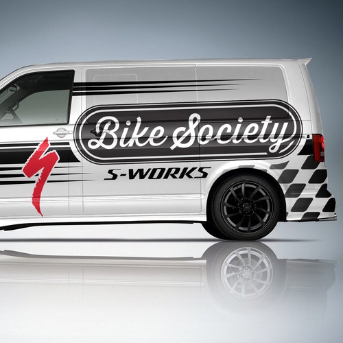 Create a vehicle wrap design for Bike Society