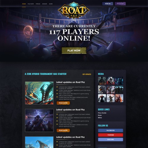 Re-design a fantasy MMO game website!