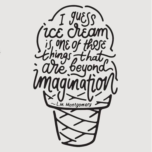 Custom Lettering Design for Ice Cream T-Shirt