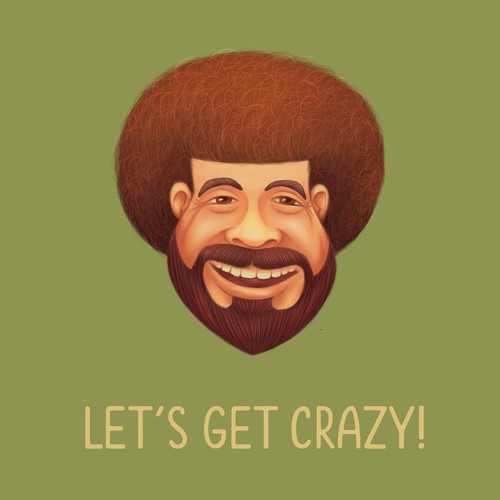 Caricature of Bob Ross