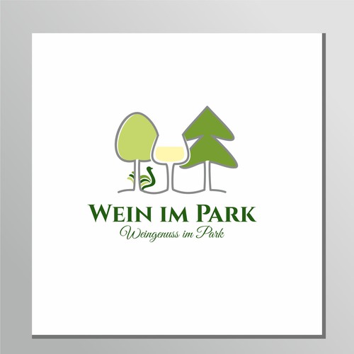 Logoconcept for event "wine in park" .