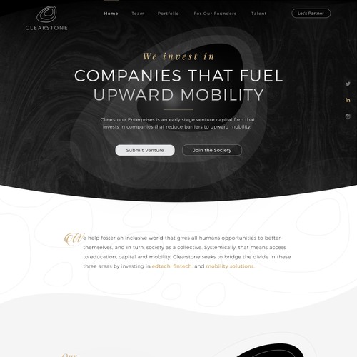 Powerful Squarespace web design to catapult capital venture fund changing the world for the better.
