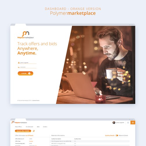 Dashboard Design for Polymermarketplace