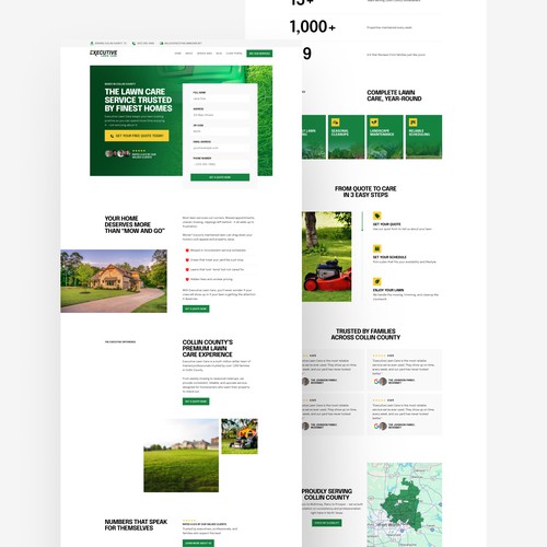 Home Page Design for Executive Lawn Care