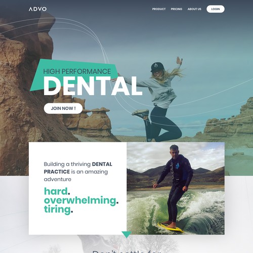 Homepage design concept for ADVO