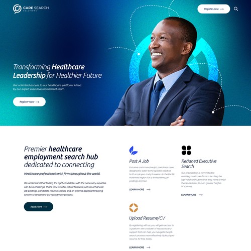 Care Search Result Landing Page Design