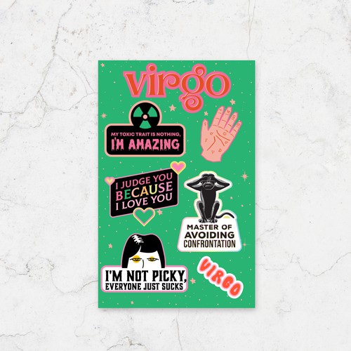 Virgo - Astrological Stickers - 1-on-1 Project