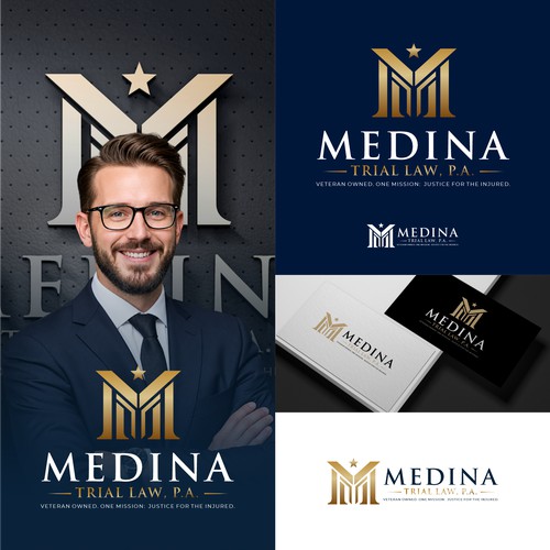 Timeless, Powerful Logo for Medina Trial Law — Veteran Owned Personal Injury Trial Firm