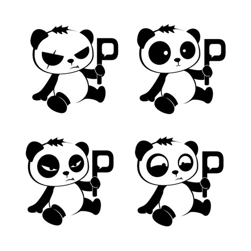 Logo of a judgmental panda (mobile voting game)