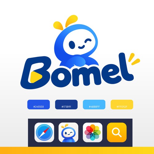Diseño de logotipo y paleta de colores atractiva para la próxima tendencia para jóvenes en apps iOS