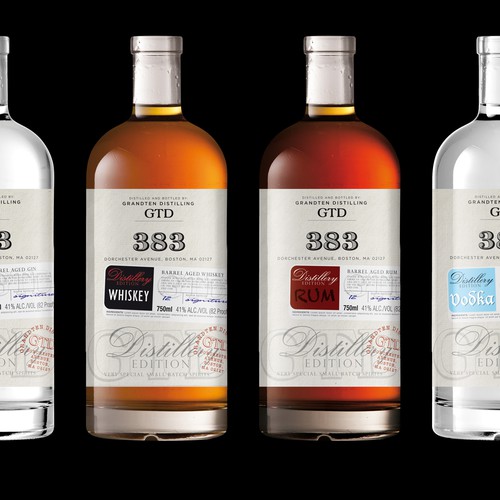 Label for Series of Craft Spirits by GrandTen Distilling