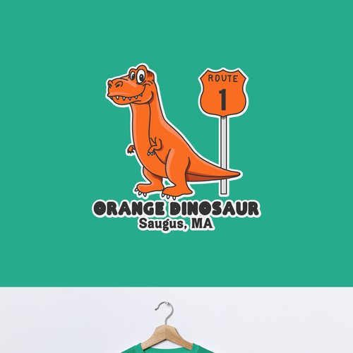 Shirt Design for Iconic Orange Dinosaur in Saugus, MA