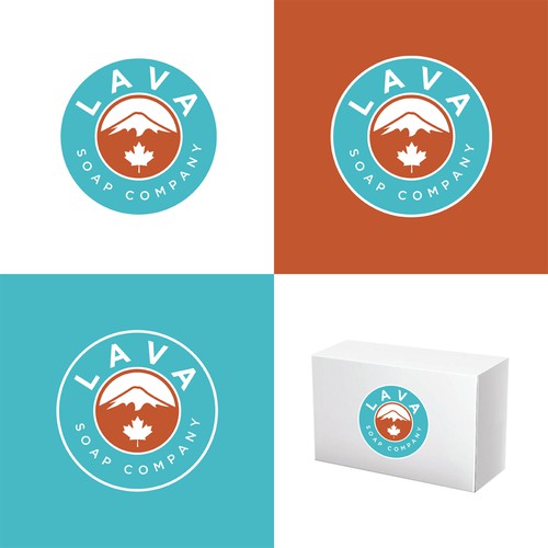 A volcano concept logo design for a soap and beauty company