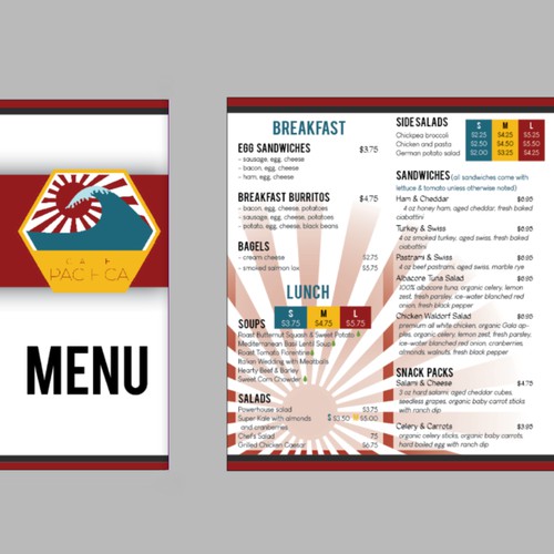 Second Design Pacifica Menu