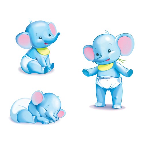 Cute elephant character 