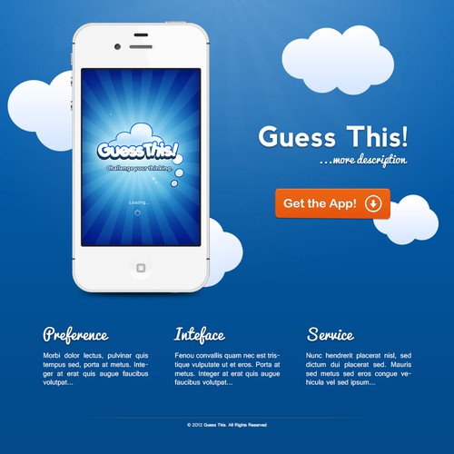 website design for Guess This!