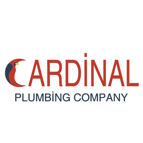 Create unique cardinal bird image for plumbing company