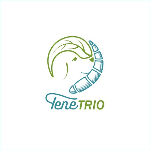 Logo for a dog snack based on edible insects in modern manufactury 