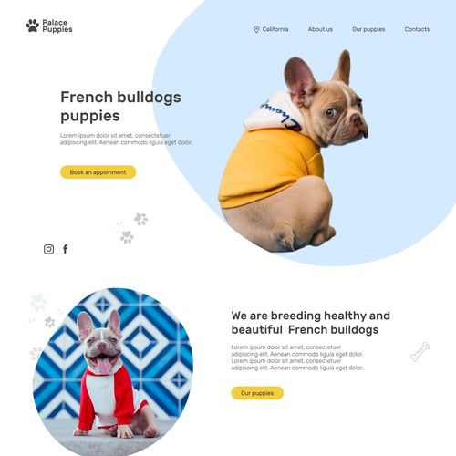 Website for dog-breeding business