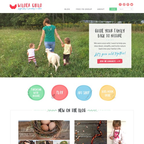Homepage Design for Wilder Child