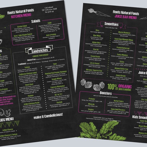 Organic menu design