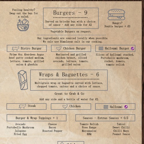 Organic & Rustic Menu Design