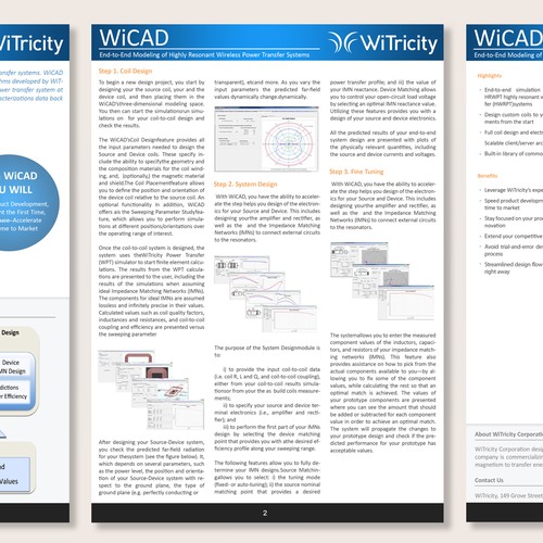 Create a new look for WiTricity datasheets and Mac Pages template