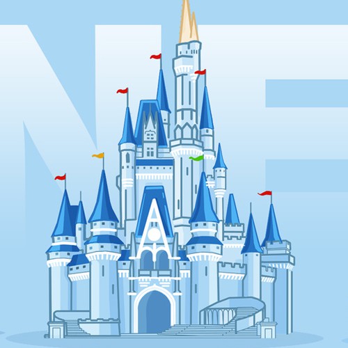 An Illustration for a header that combines the four main parks at Disney World.