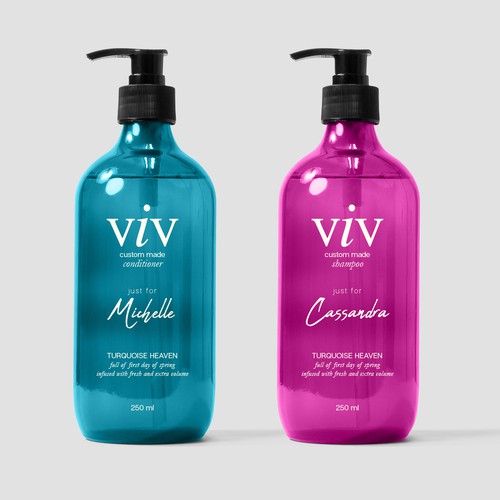 Bottle packaging for customized hair care products