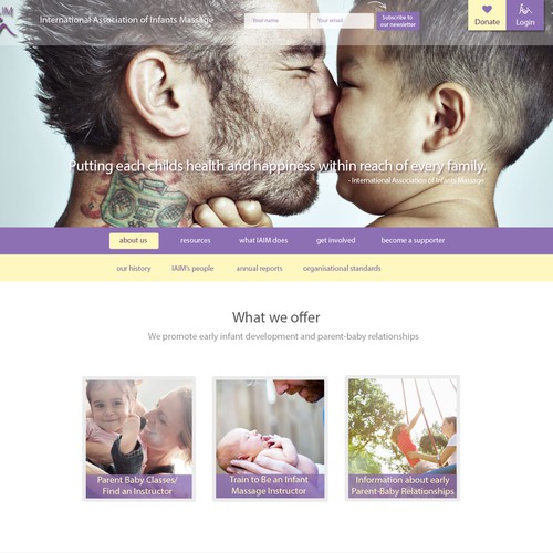 Create a website design for children's charity