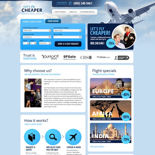 Lets Fly Cheaper needs a new website design
