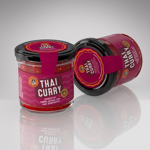 Labels for a curry brand