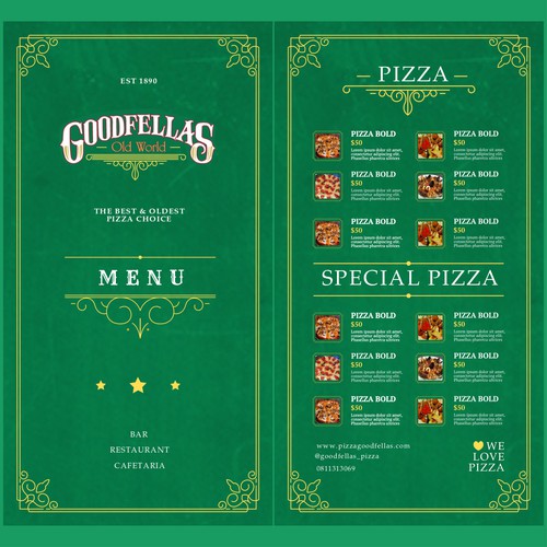 PIZZA MENU