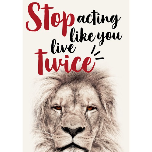 Bold Text Lion Poster