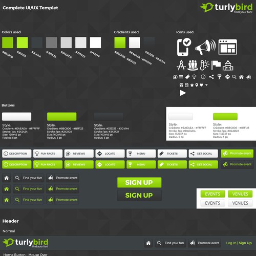 UI\UX Template for Turlybird contest 