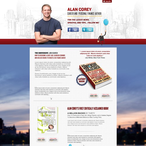 Catchy new design for Author web site