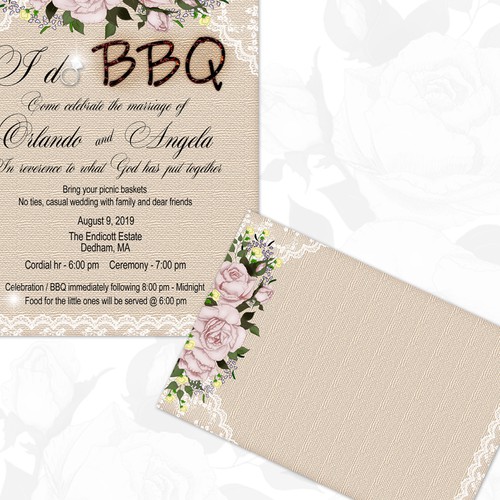 Wedding invitation and rsvp