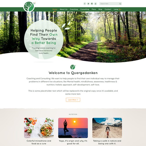 Home page concept for Quergedanken