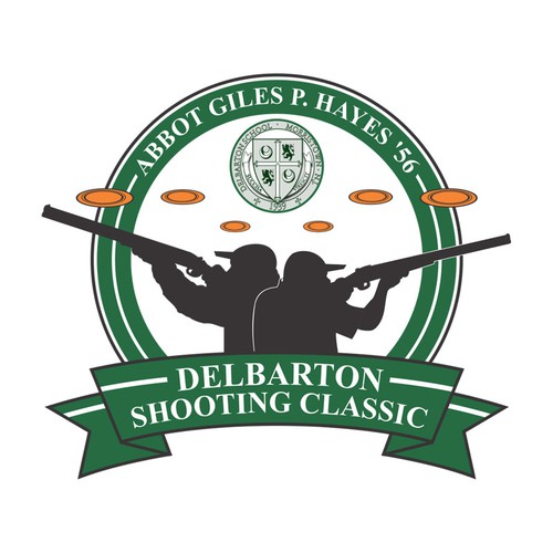 Design a crisp emblem which includes the event name and the delbarton seal